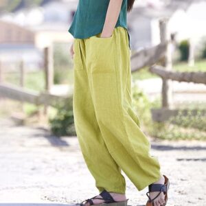 Set di Pantaloni Harem da Donna in giallo