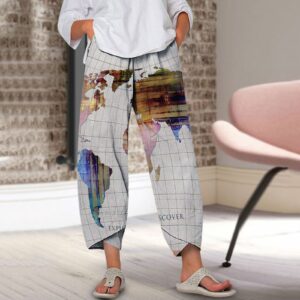 Pantaloni harem in cotone da donna