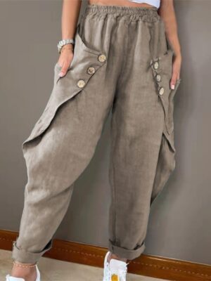 Γυναικείο παντελόνι Harem Beige Χρώμα Jean Style
