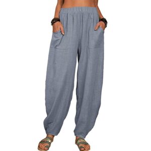 Linen and cotton harem pants for women