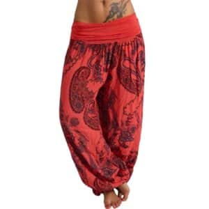 Comfortable Red Harem Pants for Women