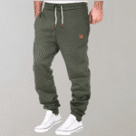 Groene joggingbroek voor heren met trekkoord en zakken, casual sportkleding, comfortabele pasvorm, ideaal voor dagelijks gebruik en sportactiviteiten.